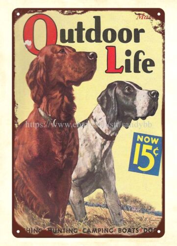Hunting Dog Outdoor Shop - Metalowy szyld blaszany z okładką magazynu