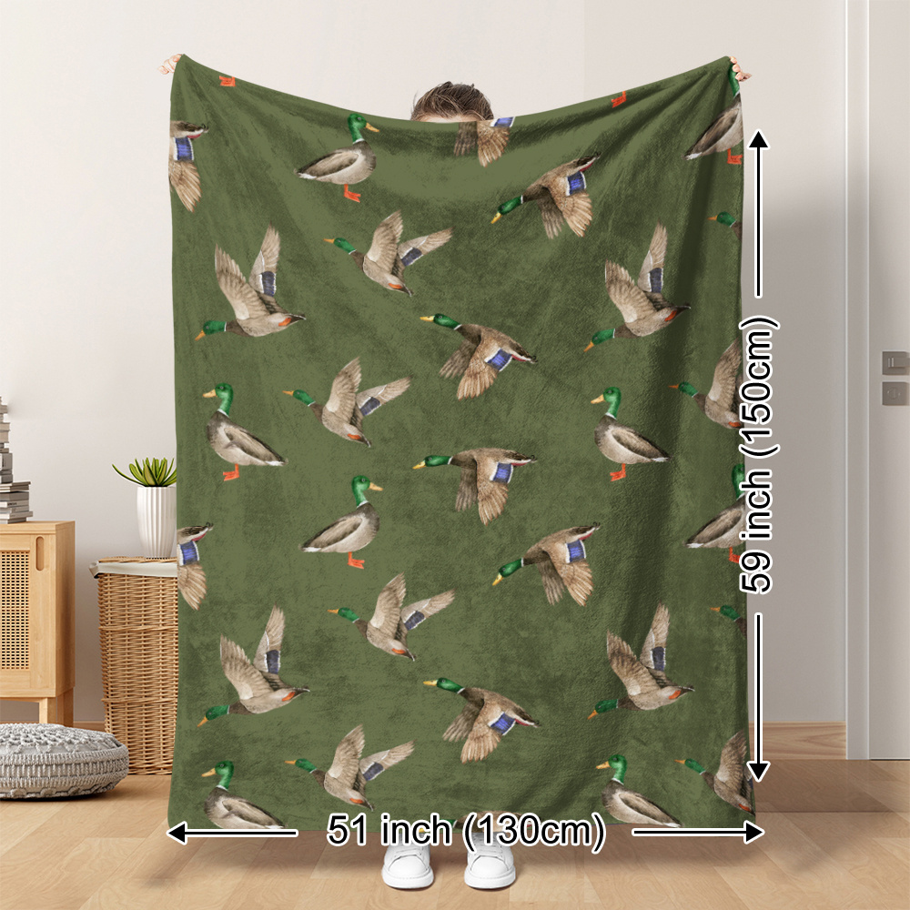 Outdoor Hunting Blanket - Koc polarowy z motywem kaczki zimorodek,