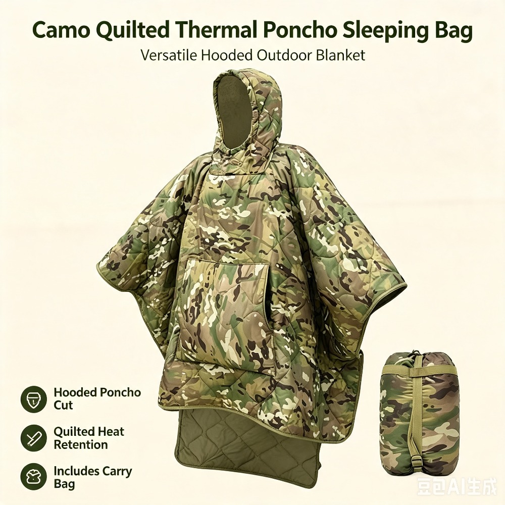 Outdoor Hunting Blanket - Koc kamuflażowy wodoodporny izolowany ponczo zimowy