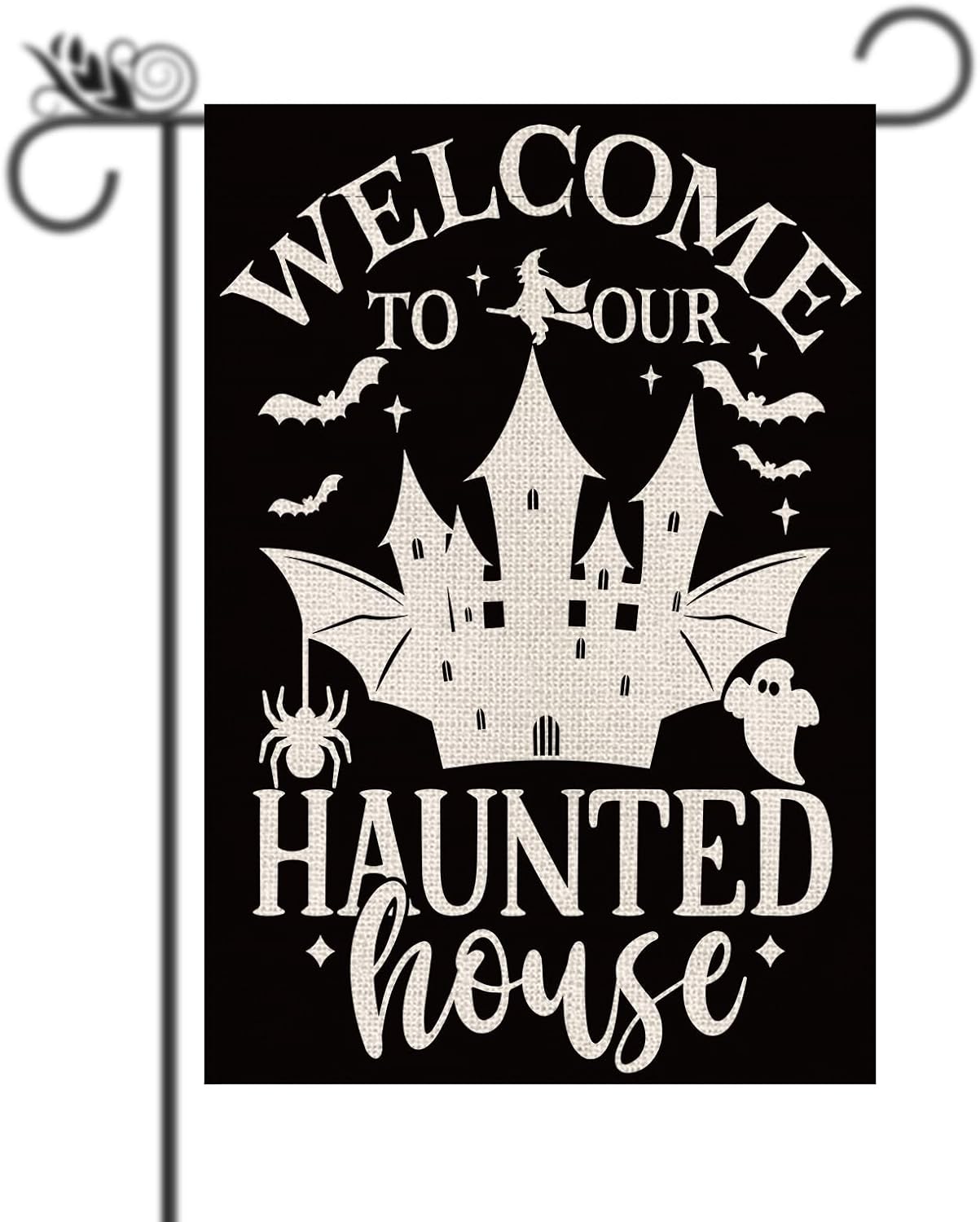 Outdoor Hunting House - Śmieszna flaga ogrodowa na Halloween: Witamy