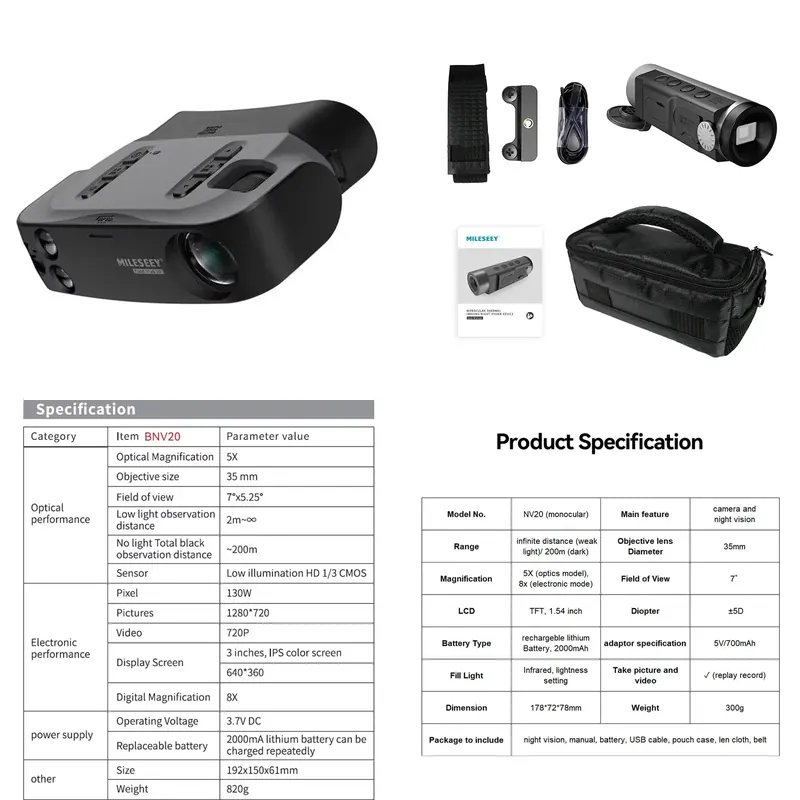 Hunting Outdoor Brands - Kamera noktowizyjna cyfrowa NV20 BNV20 TNV10