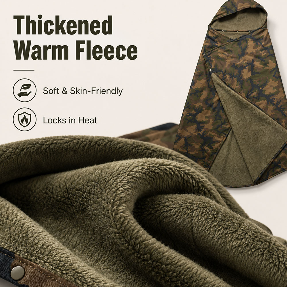 Taktyczny koc polarowy z kaptu – Outdoor Hunting Blanket recenzja i cena