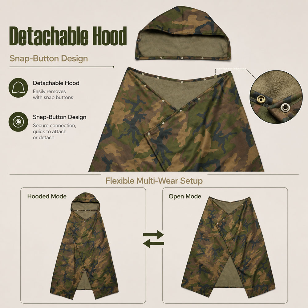 Taktyczny koc polarowy z kaptu – Outdoor Hunting Blanket recenzja i cena