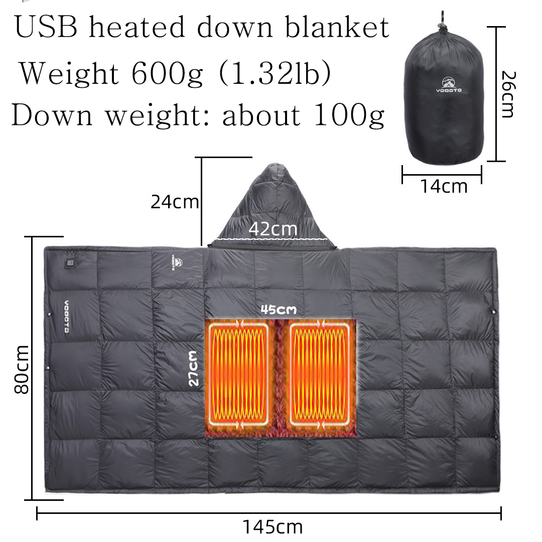 Koc puchowy z ogrzewaniem USB, – Outdoor Hunting Blanket recenzja i cena